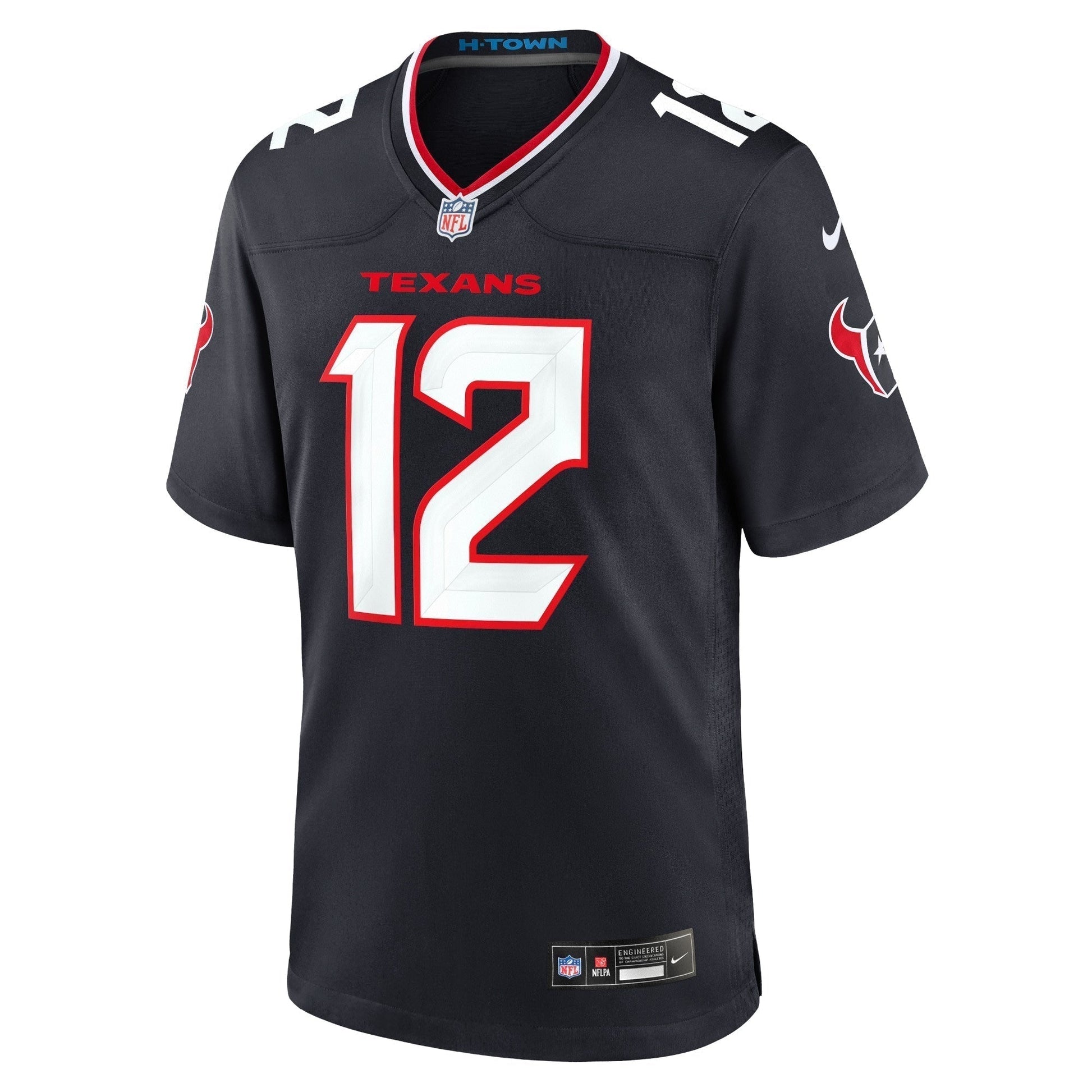 Nico Collins Houston Texans Game Jersey - Navy football jersey product view 2