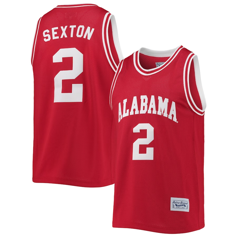 Men's Alabama Crimson Tide Collin Sexton #2 Crimson Player Game Jersey sports jersey product view 1