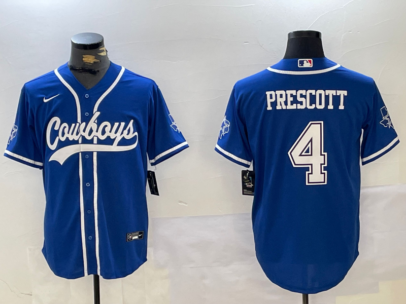 Men's Dallas Cowboys Dak Prescott Royal Game Jersey football jersey product view 1