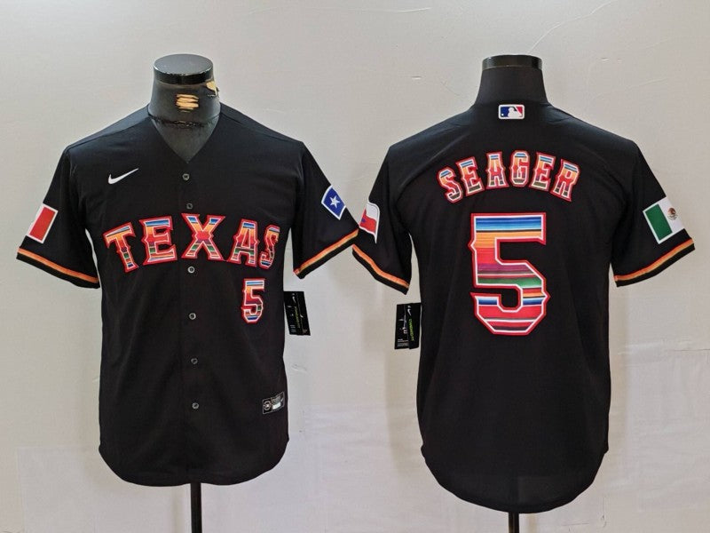 Men's Texas Rangers Corey Seager #5 Black Limited Player Jersey1 baseball jersey product view 1