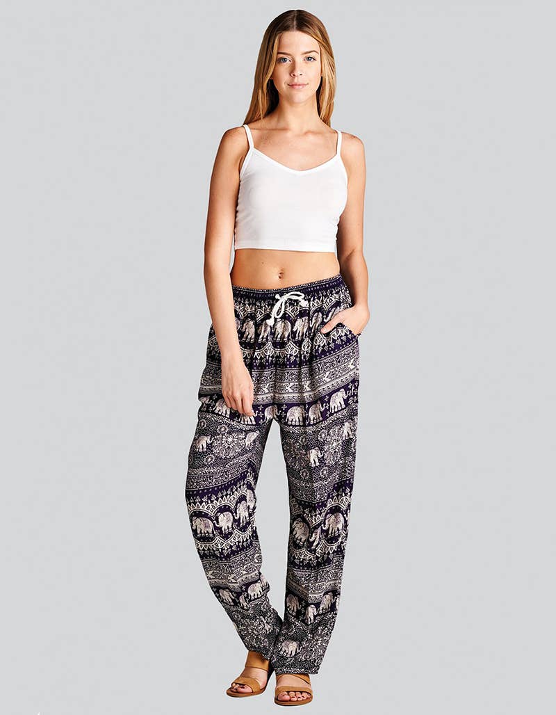 Elephant Print Harem Pant (TH-1023) Unisex T-shirt, Sweatshirt, Hoodie, Long Sleeve Tee - T-Shirt, Sweatshirt, Hoodie