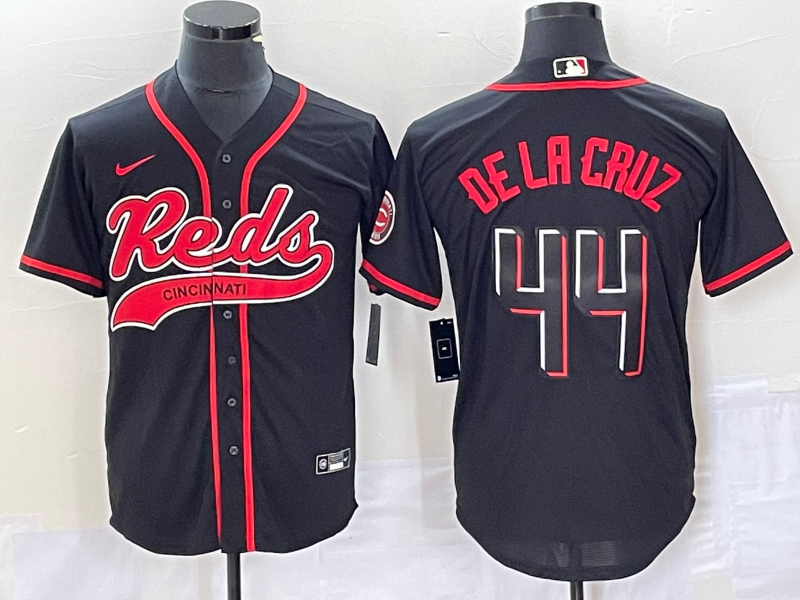 Men's Cincinnati Reds Elly De La Cruz #44 Black Replica Player Jersey1 Joint Edition baseball jersey product view 1