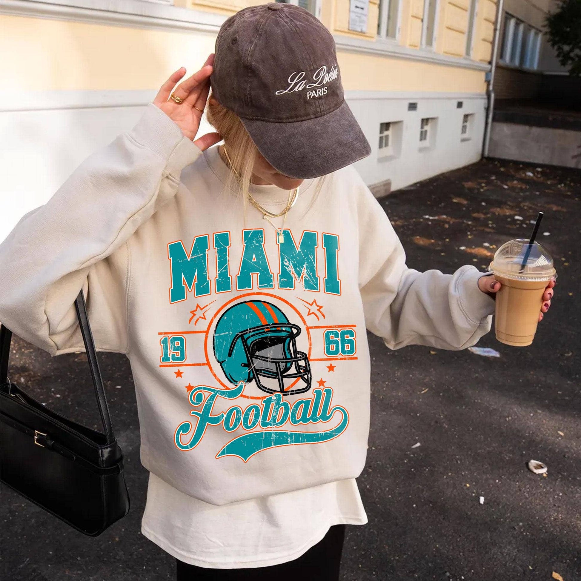 Vintage Miami Football Sweatshirt - Preppy Miami Football Unisex T-shirt, Sweatshirt, Hoodie, Long Sleeve Tee - T-Shirt, Sweatshirt, Hoodie