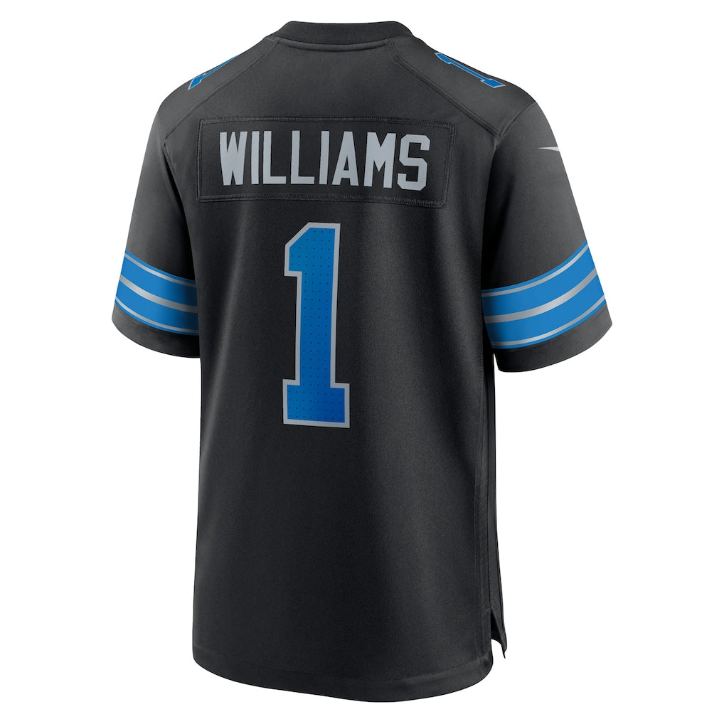 D.Lions #1 Jameson Williams Black Alternate Game Player Jersey football jersey product view 1