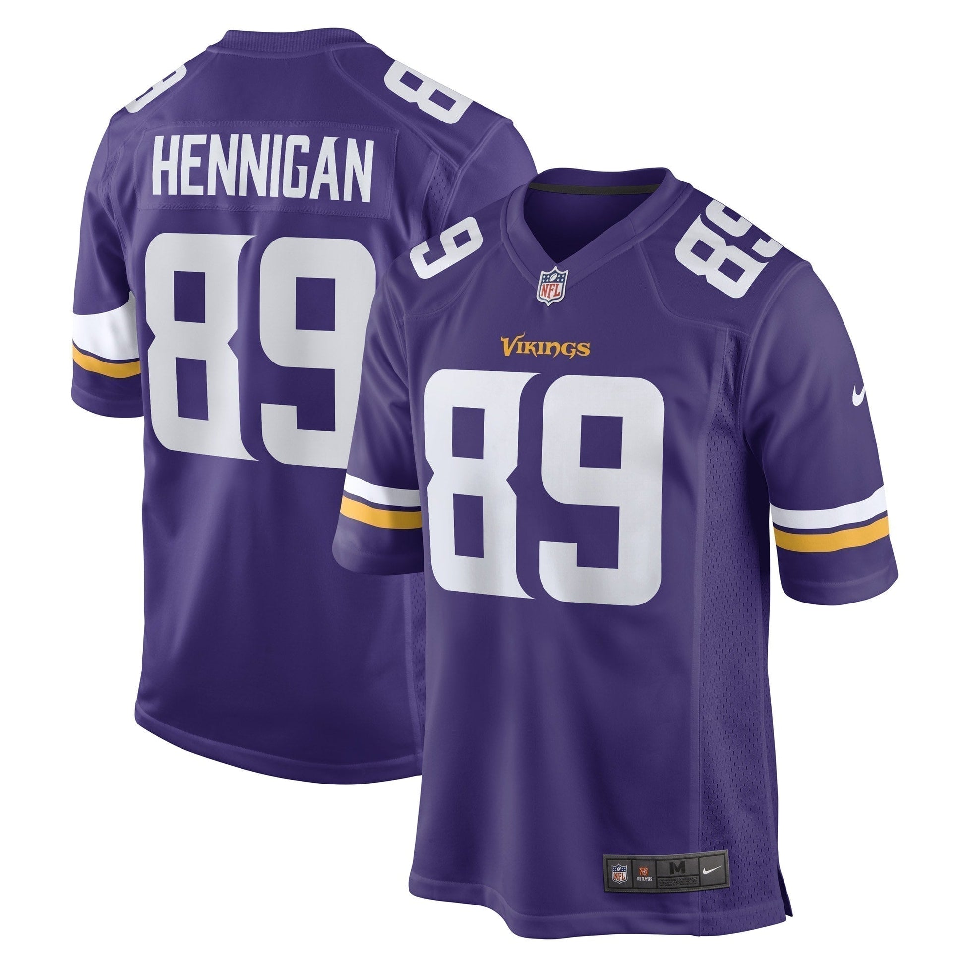 Thomas Hennigan Minnesota Vikings Game Jersey - Purple football jersey product view 1