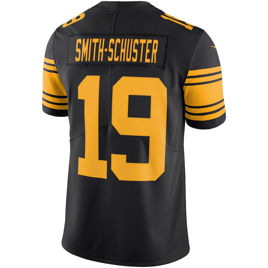 Men's Pittsburgh Steelers JuJu Smith-Schuster Black Vapor Untouchable Color Rush Limited Player Jersey football jersey product view 2