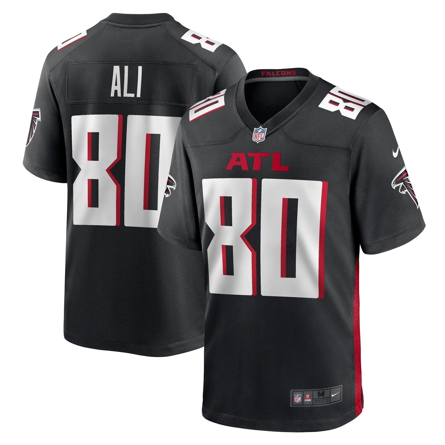 Josh Ali Atlanta Falcons Team Game Jersey - Black football jersey product view 1