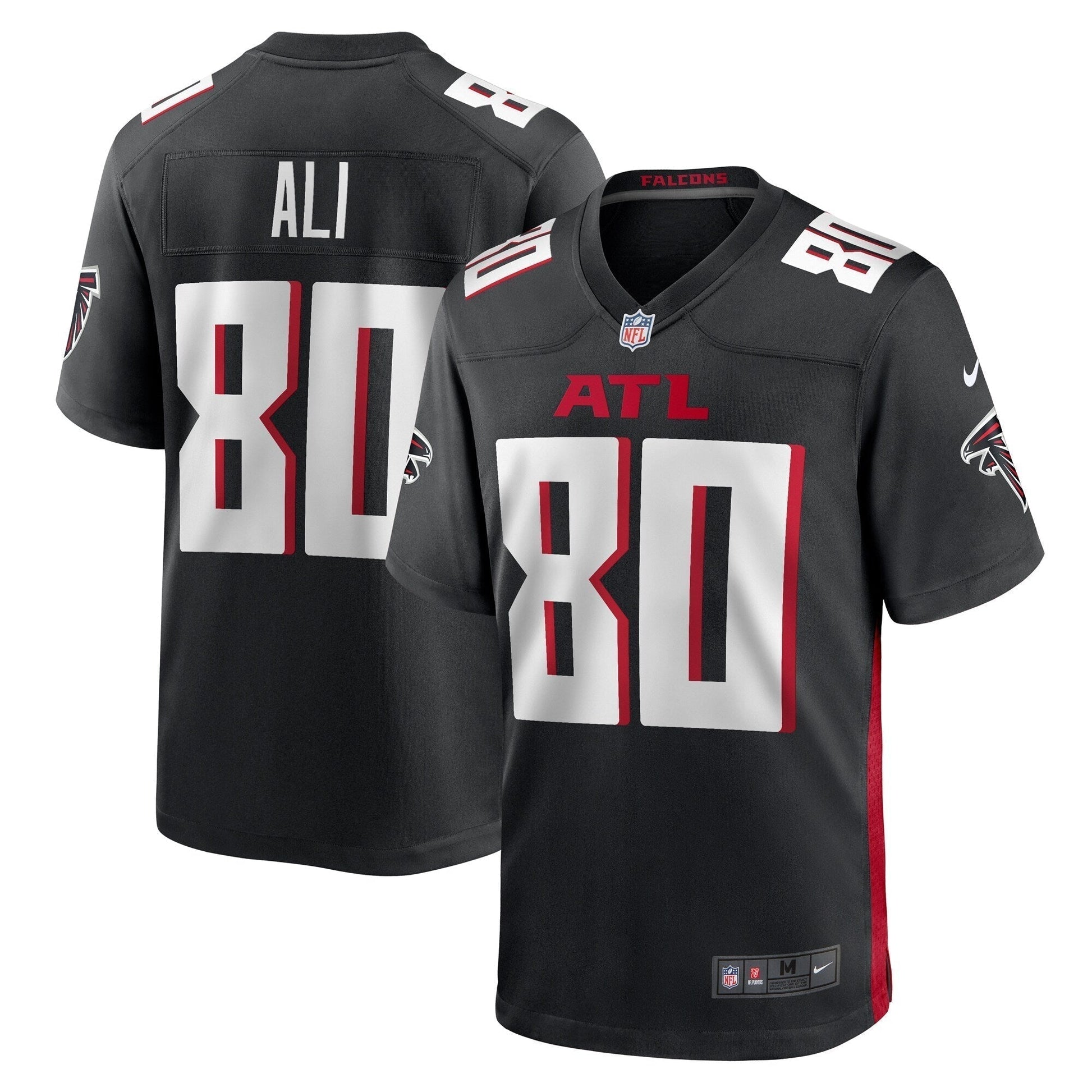 Josh Ali Atlanta Falcons Team Game Jersey - Black football jersey product view 1