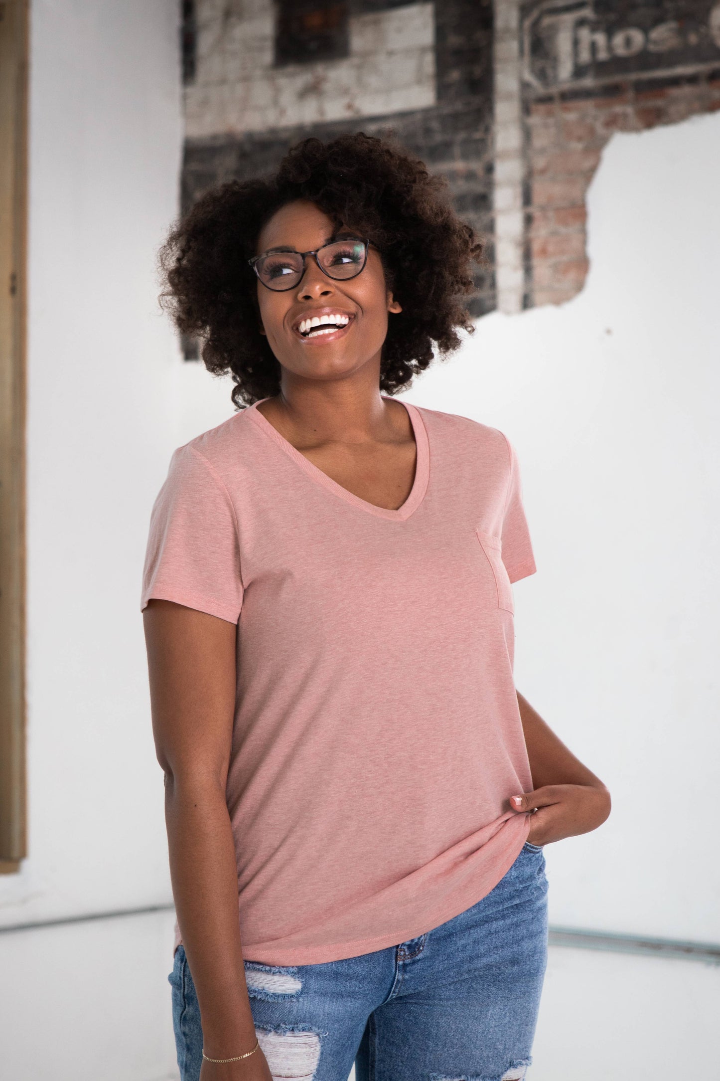 Ladies Drop Hem V-Neck Pocket Tee Unisex T-shirt, Sweatshirt, Hoodie, Long Sleeve Tee - T-Shirt, Sweatshirt, Hoodie