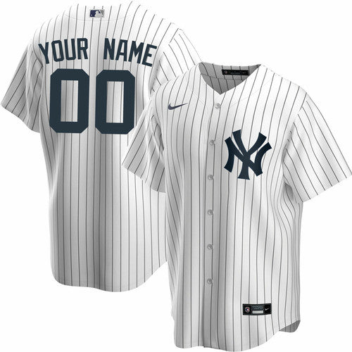 Men's New York Yankees1 Custom White Player Jersey baseball jersey product view 1