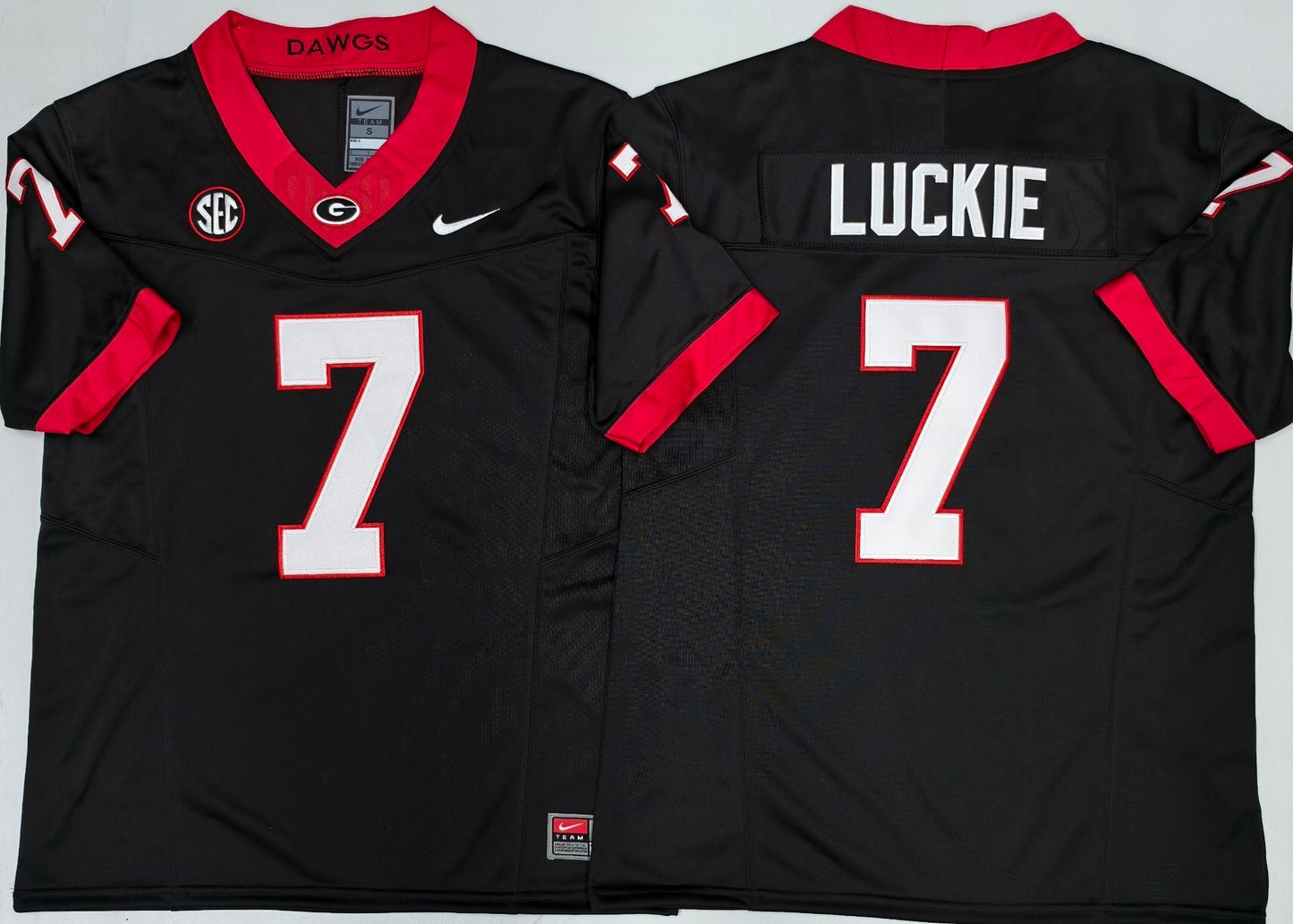 Men's Georgia Bulldogs Lawson Luckie #7 Black Player Jersey sports jersey product view 1