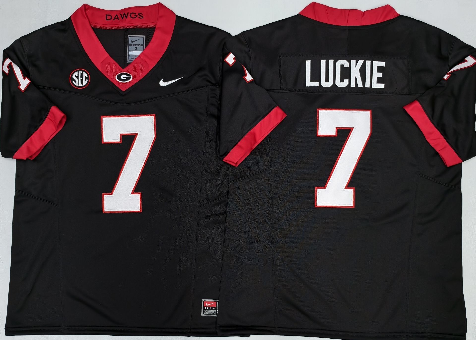 Men's Georgia Bulldogs Lawson Luckie Black Player Jersey sports jersey product view 1