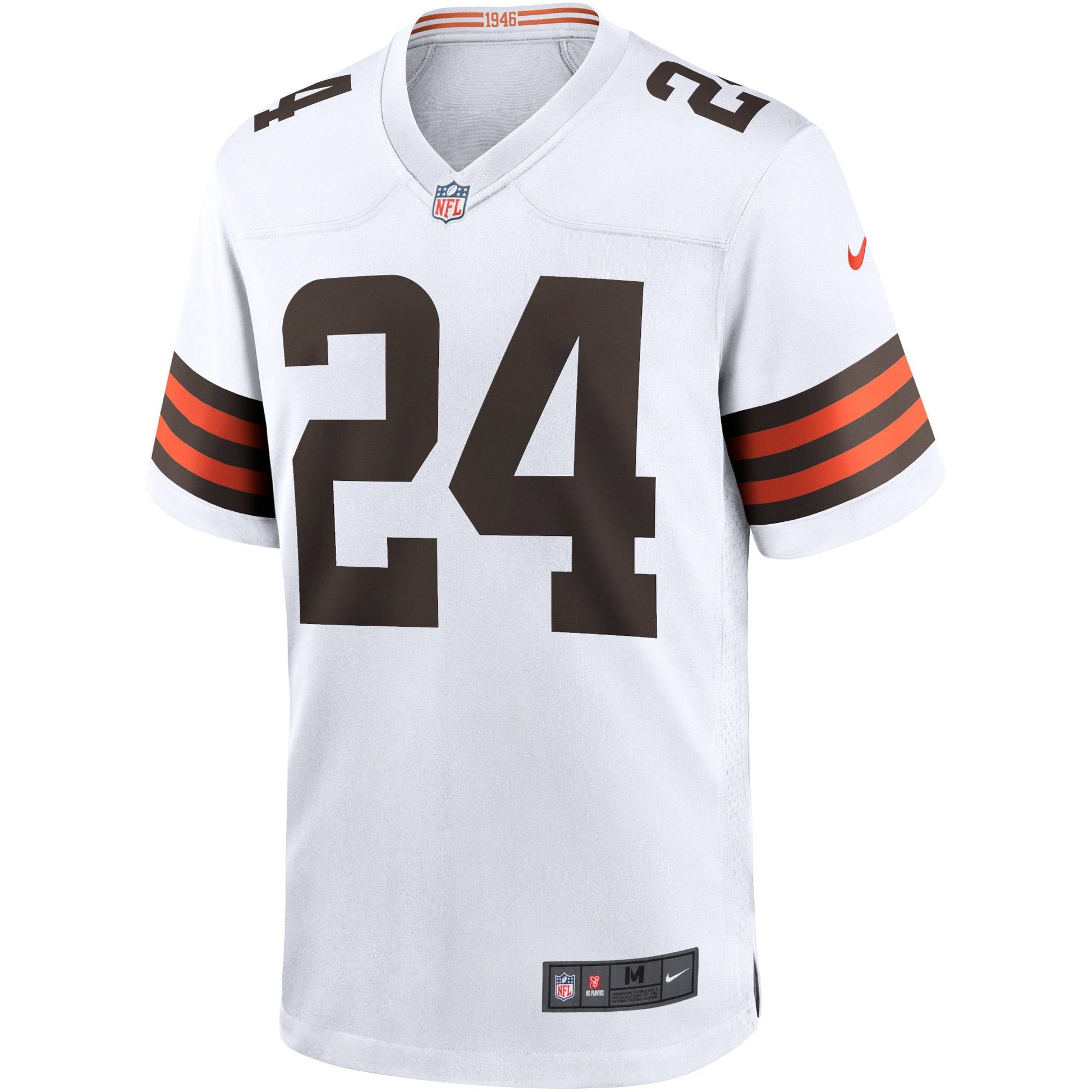 Nick Chubb Cleveland Browns Game Jersey - White football jersey product view 2