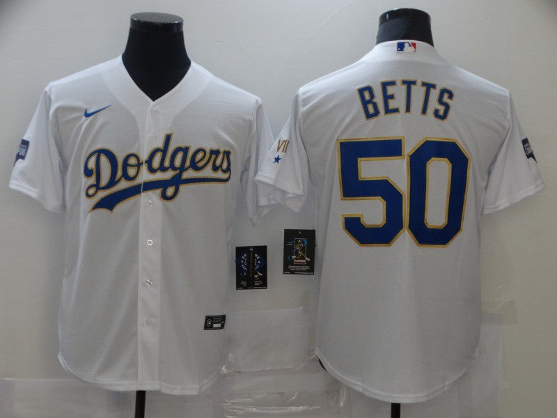 Men's Los Angeles Dodgers Mookie Betts White Stitched Jersey baseball jersey product view 1