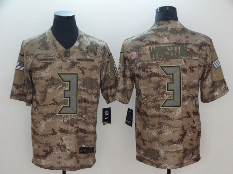 Men's Tampa Bay Buccaneers Jameis Winston #3 Camouflage Game Jersey1 football jersey product view 1
