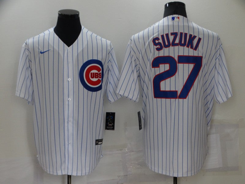 Men's Chicago Cubs Seiya Suzuki White Replica Baseball Jersey baseball jersey product view 1