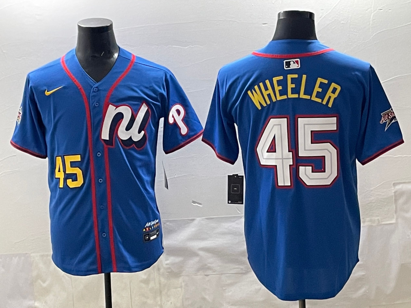 Men's National League Zack Wheeler Blue 2025 All-Star Edition Limited Player Jersey baseball jersey product view 1