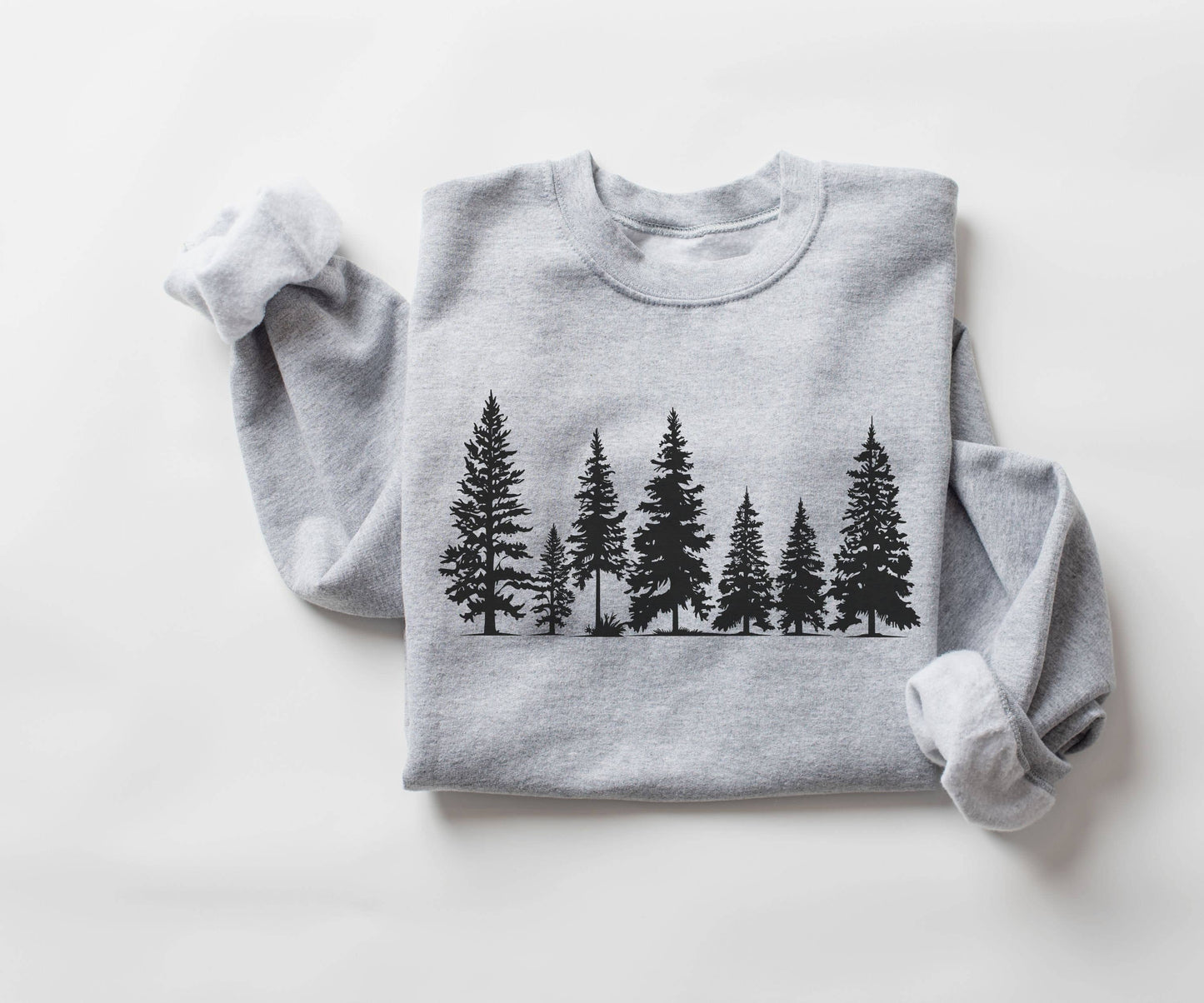 Pine Tree Sweatshirt Unisex Camping Lover Crewneck Unisex T-shirt, Sweatshirt, Hoodie, Long Sleeve Tee - T-Shirt, Sweatshirt, Hoodie