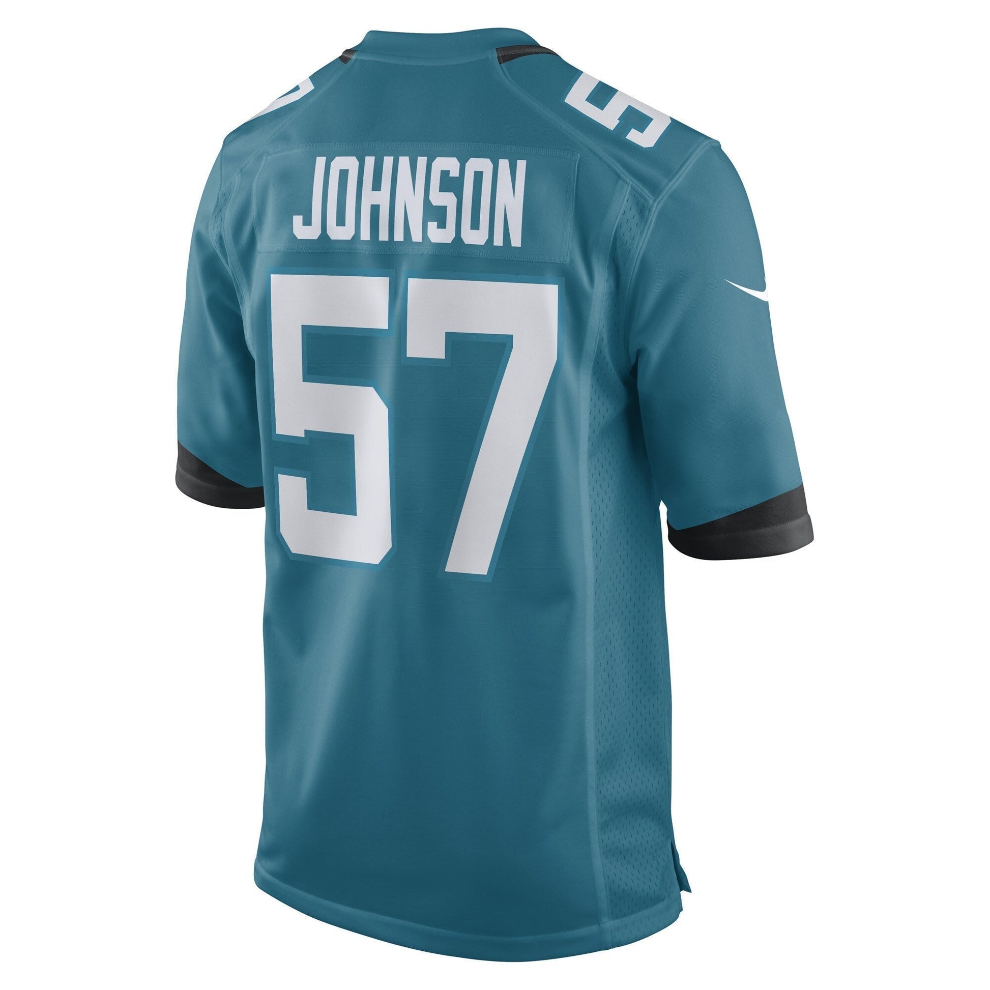 Caleb Johnson Jacksonville Jaguars Game Jersey - Teal football jersey product view 3