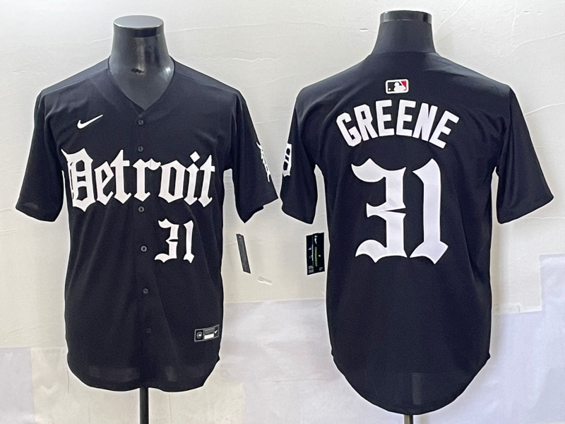 Men's Detroit Tigers Riley Greene Black Player Jersey baseball jersey product view 1