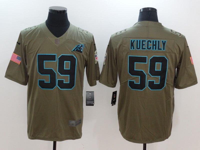 Men's Carolina Panthers Luke Kuechly #59 Brown Game Player Jersey1 football jersey product view 1