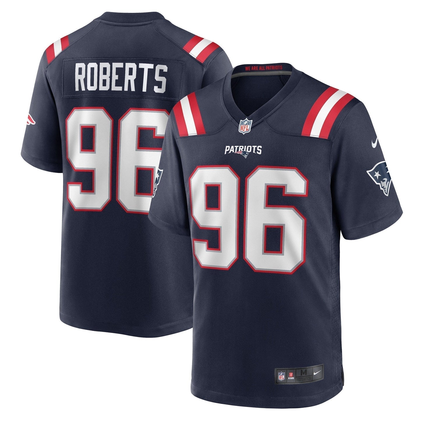 Sam Roberts New England Patriots Game Jersey - Navy football jersey product view 1