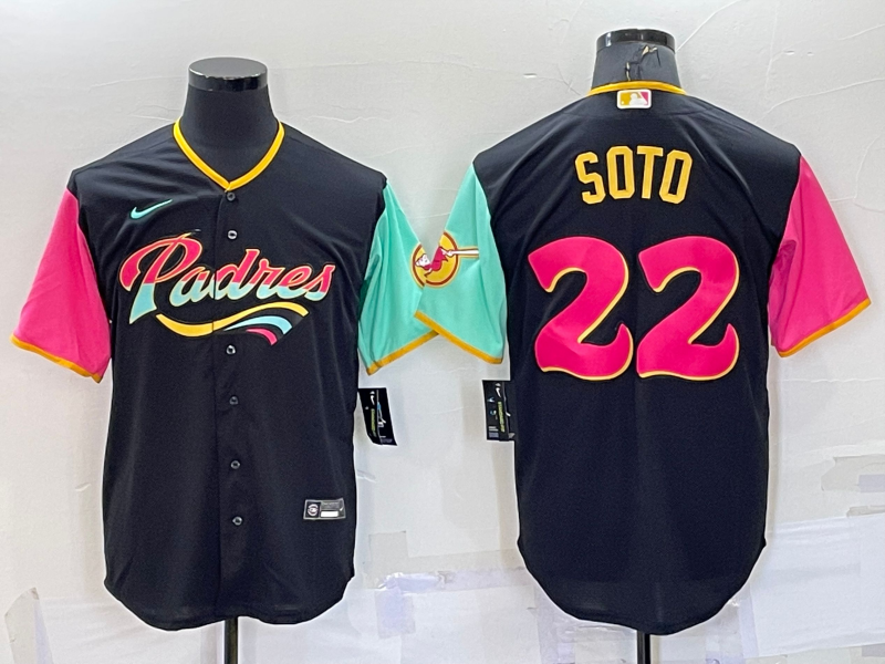 Men's San Diego Padres Juan Soto Black Stitched Jersey baseball jersey product view 1