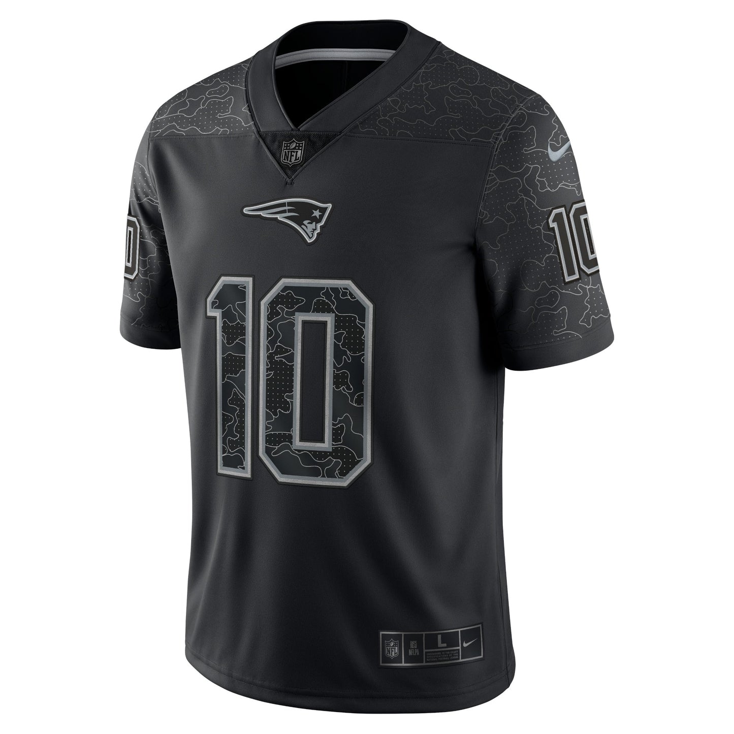 Mac Jones New England Patriots RFLCTV Limited Jersey - Black football jersey product view 3