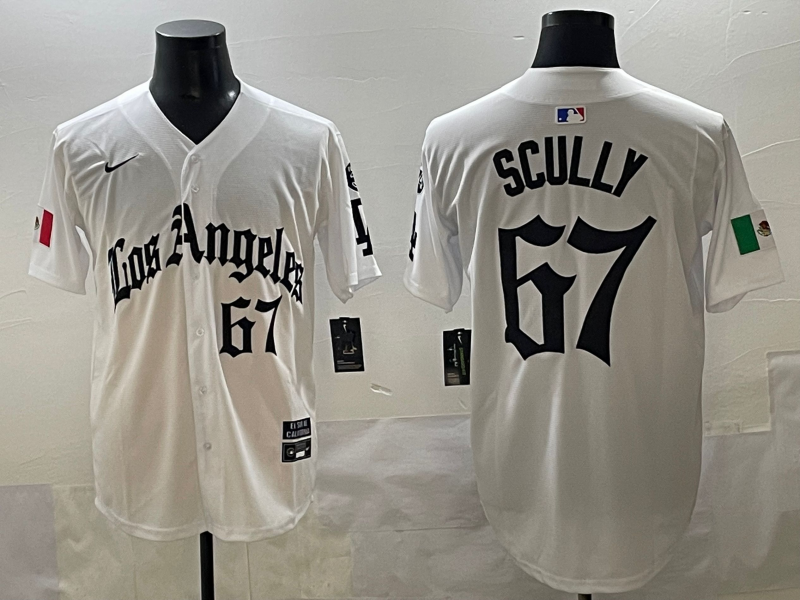 Men's Los Angeles Dodgers Vince Scully White Limited Player Jersey baseball jersey product view 1