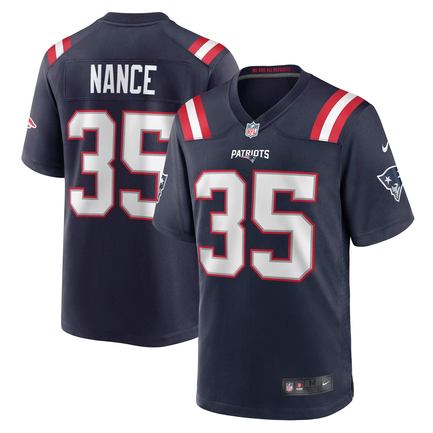 Jim Nance New England Patriots Retired Jersey - Navy football jersey product view 1