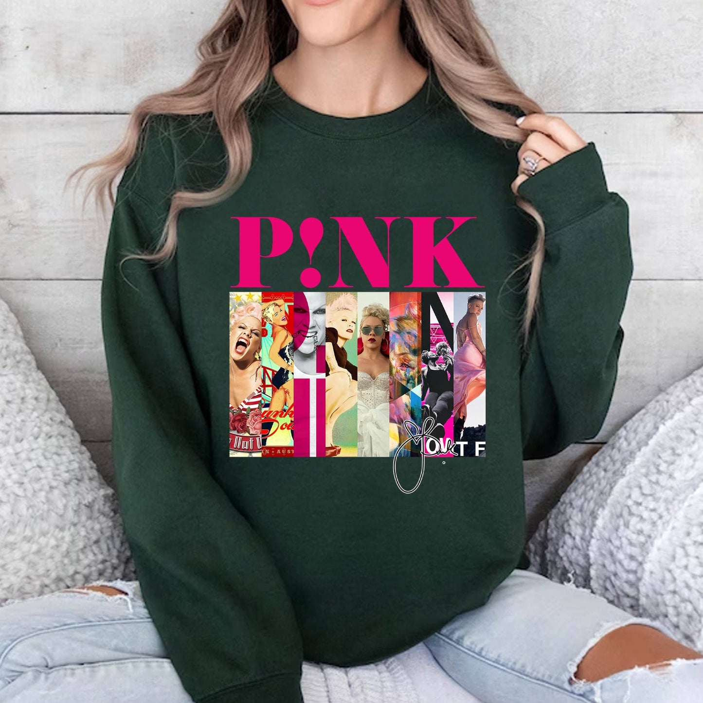 P!Nk Album Covers Collage Graphic Sweatshirt Unisex T-shirt, Sweatshirt, Hoodie, Long Sleeve Tee - T-Shirt, Sweatshirt, Hoodie