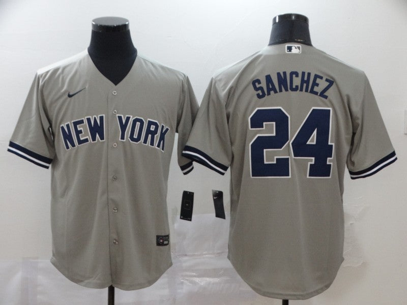 Men's New York Yankees Gary Sanchez Gray Replica Baseball Jersey baseball jersey product view 1