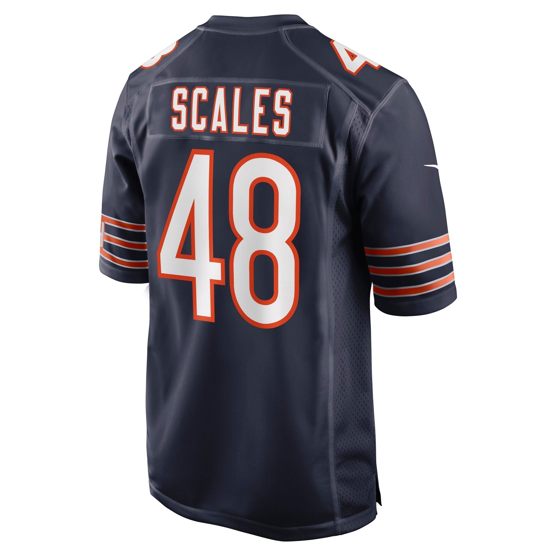 Patrick Scales Chicago Bears Game Jersey - Navy football jersey product view 3