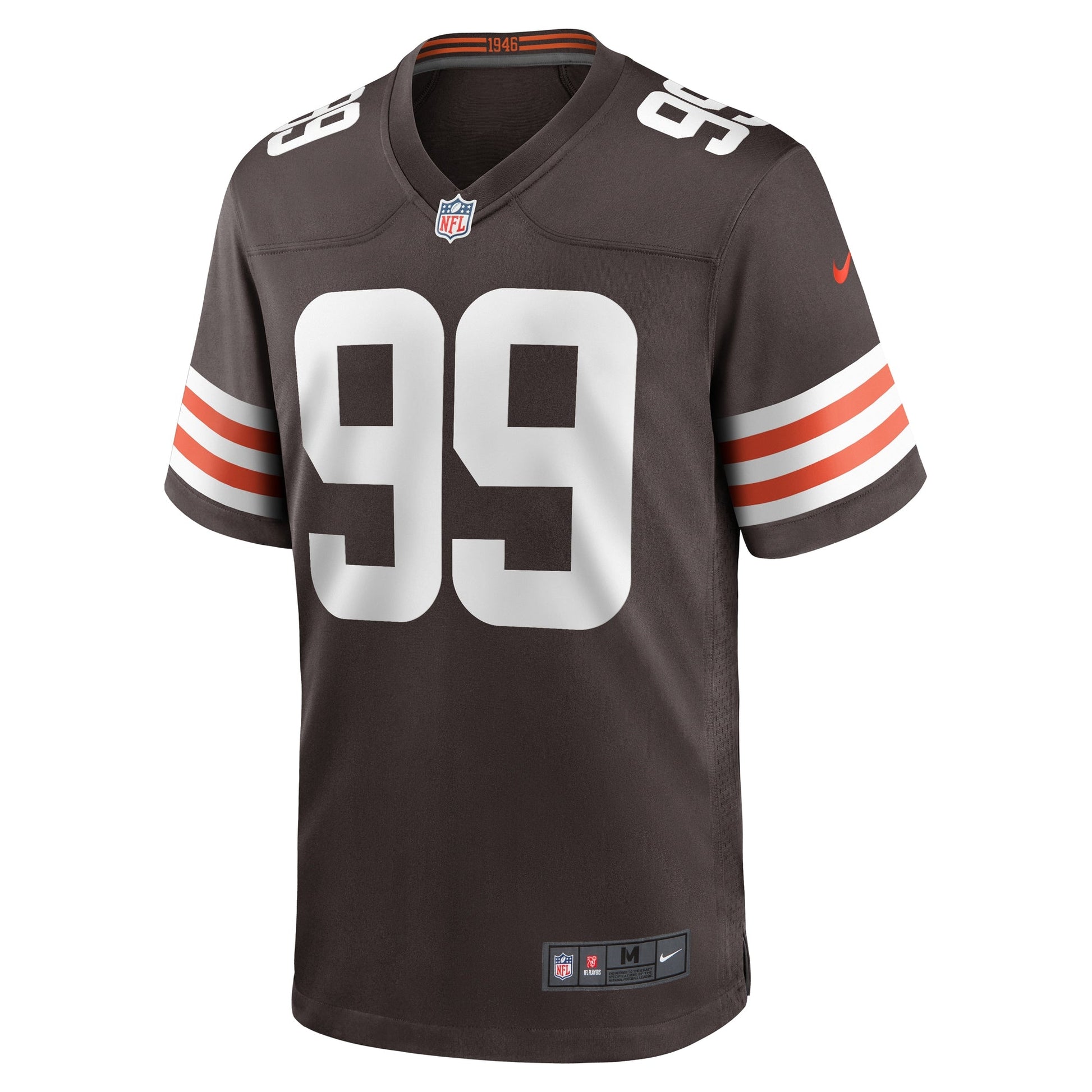 Za'Darius Smith Cleveland Browns Team Game Jersey - Brown football jersey product view 2
