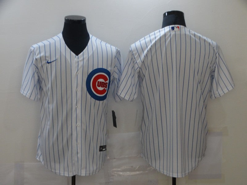 Men's Chicago Cubs1 White Home Blank Replica Jersey baseball jersey product view 1