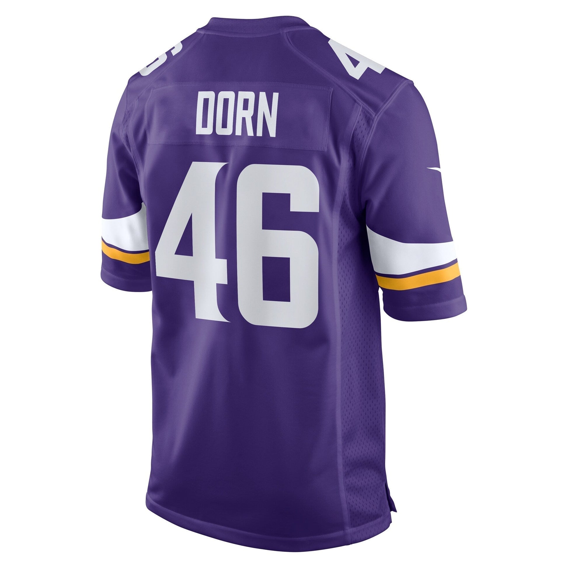 Myles Dorn Minnesota Vikings Game Jersey - Purple football jersey product view 3