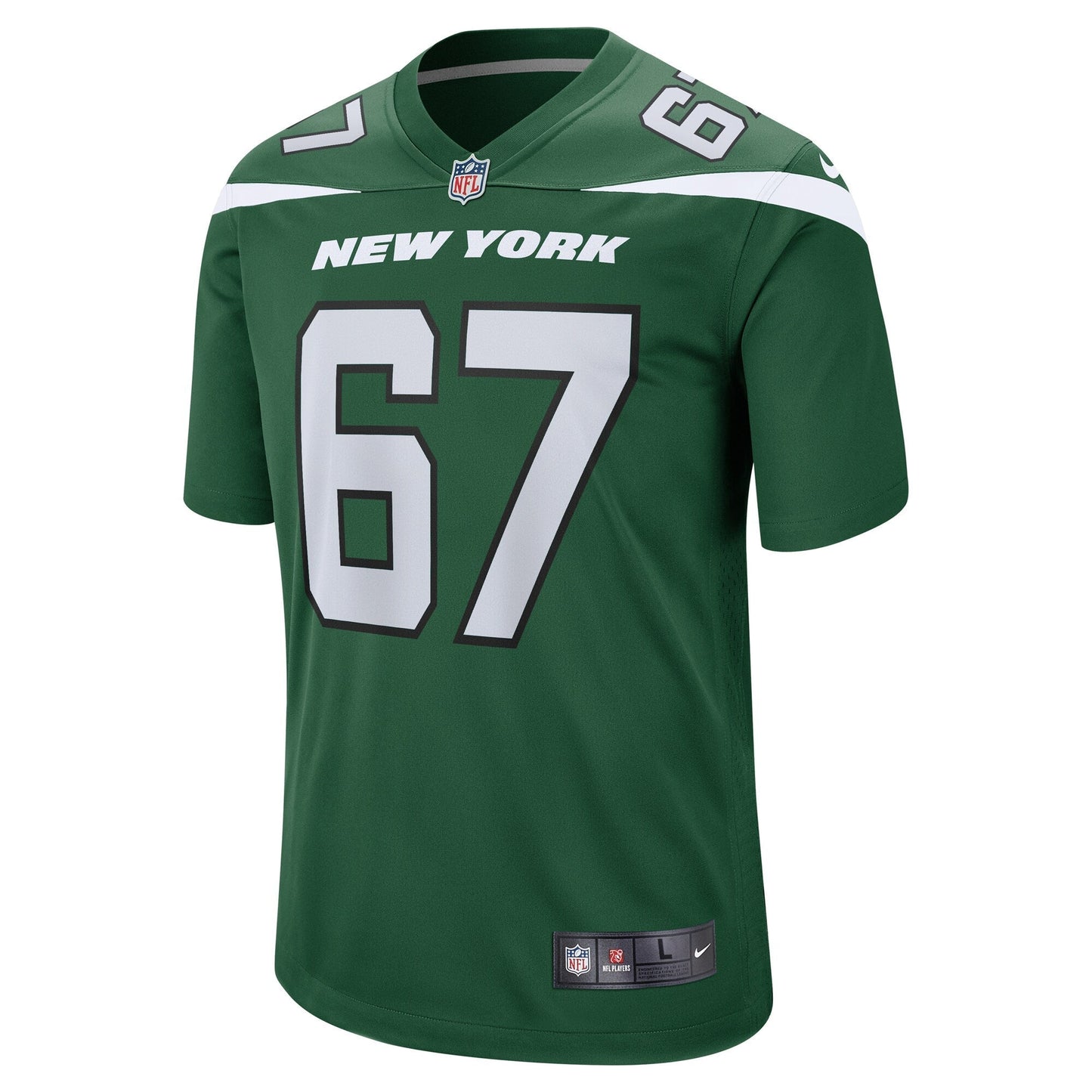 Carter Warren New York Jets Game Jersey - Gotham Green football jersey product view 2