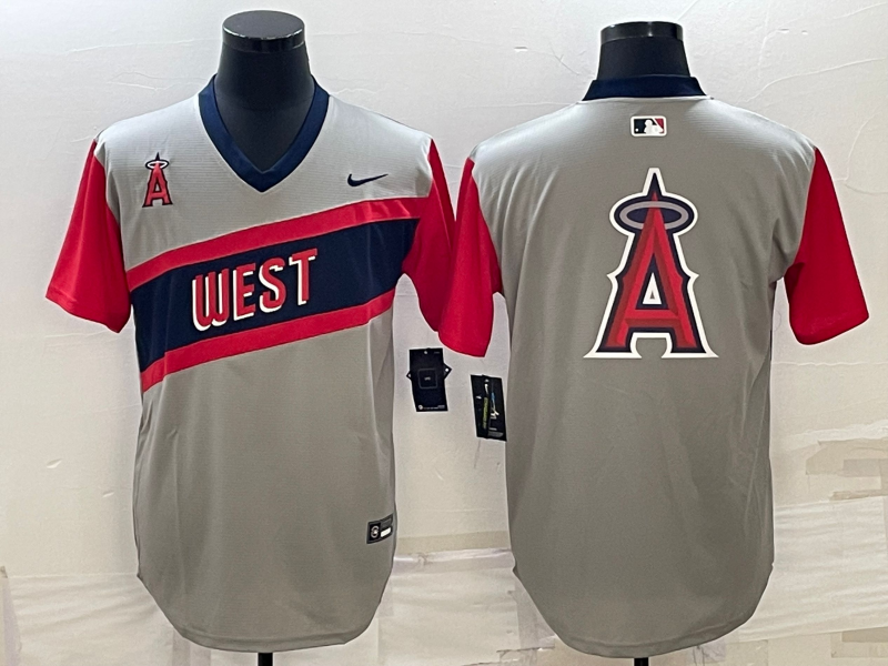 Men's Los Angeles Angels Gray Replica Player Jersey1 baseball jersey product view 1