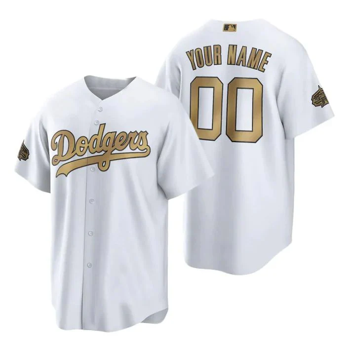 Men's Los Angeles Dodgers White Alternate Replica Custom Jersey baseball jersey product view 1