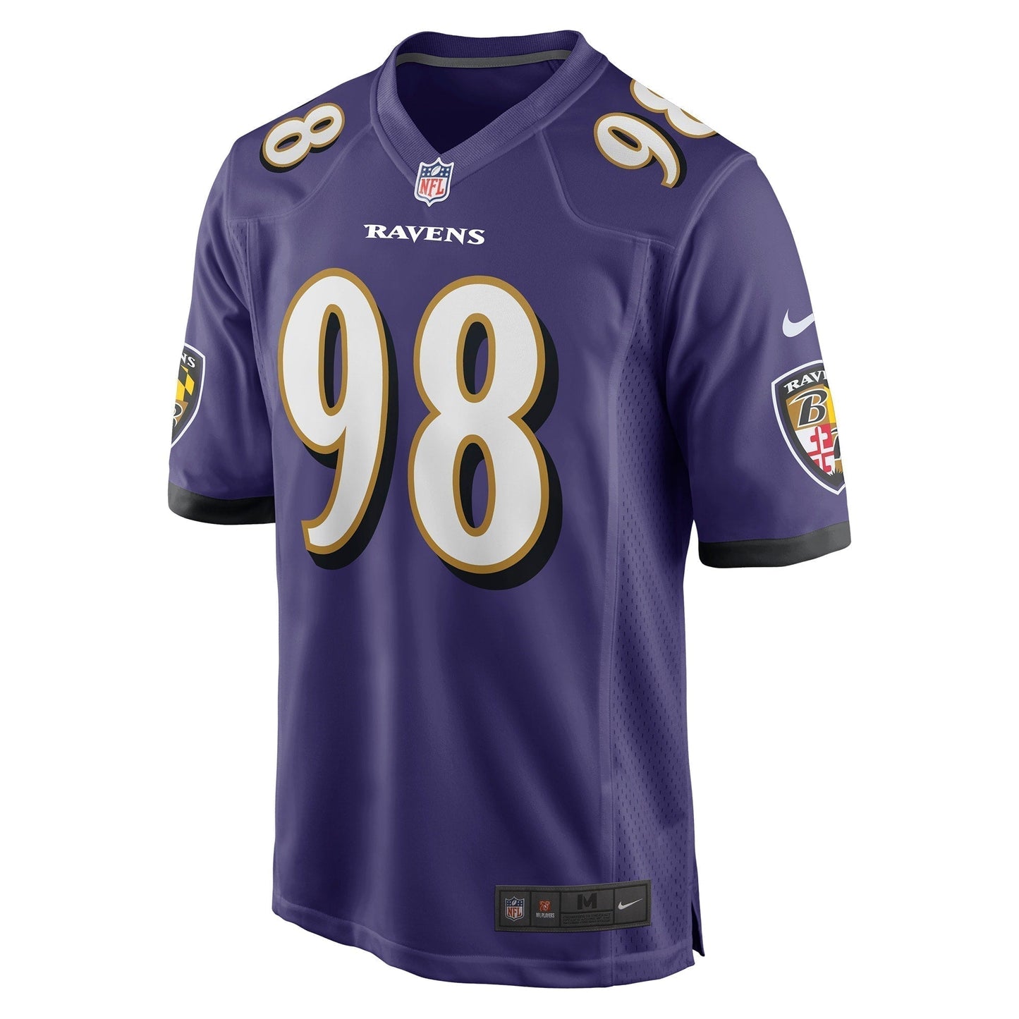 Travis Jones Baltimore Ravens Game Jersey - Purple football jersey product view 2