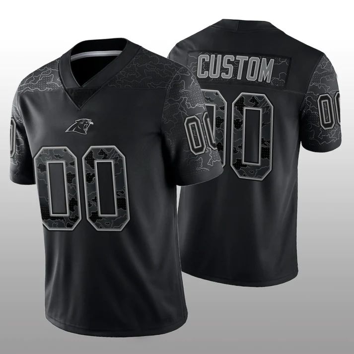 Custom1 Carolina Panthers Football Stitched Black RFLCTV Limited Jersey1 Stitched American Football Jerseys football jersey product view 1