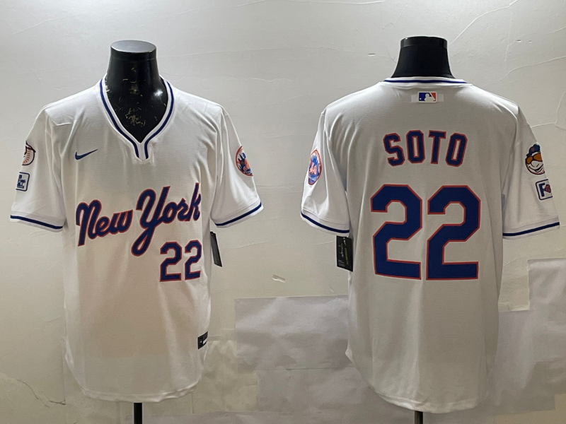 Men's New York Mets Juan Soto White Replica Player Jersey baseball jersey product view 1