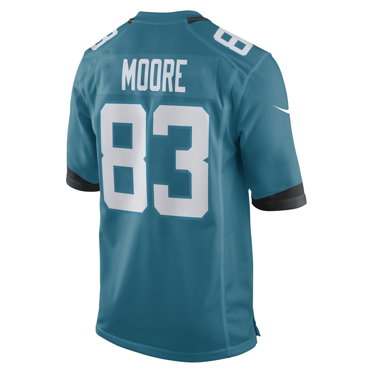 Jaylon Moore Jacksonville Jaguars Game Jersey - Teal football jersey product view 3