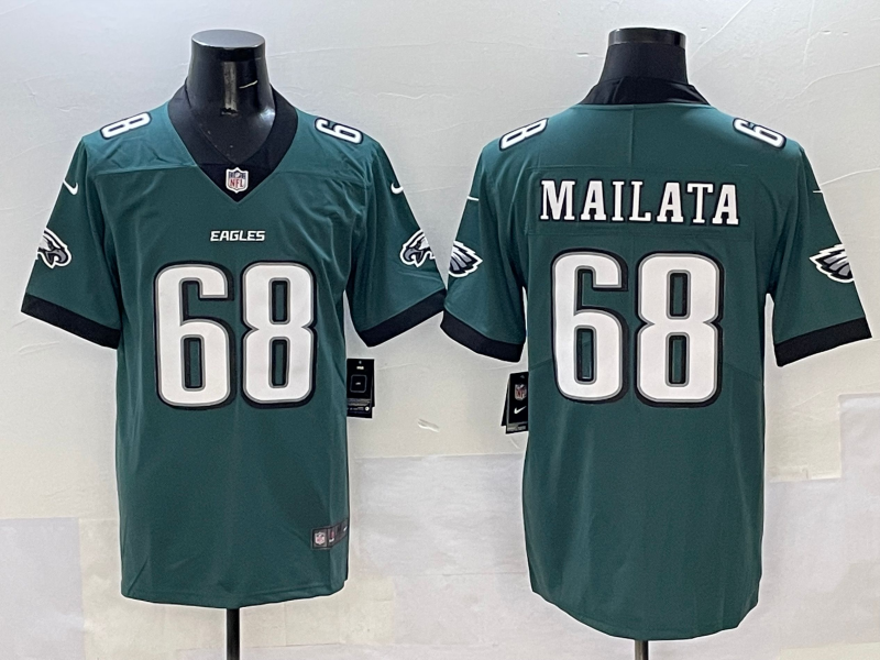 Men's Philadelphia Eagles Jordan Mailata Midnight Green Game Jersey basketball jersey product view 1