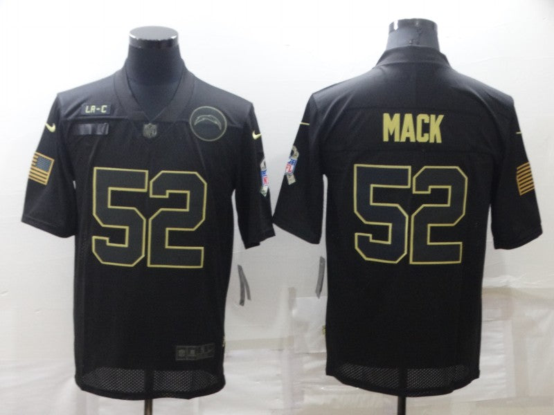 Men's Los Angeles Chargers Khalil Mack #52 Black Game Jersey1 football jersey product view 1