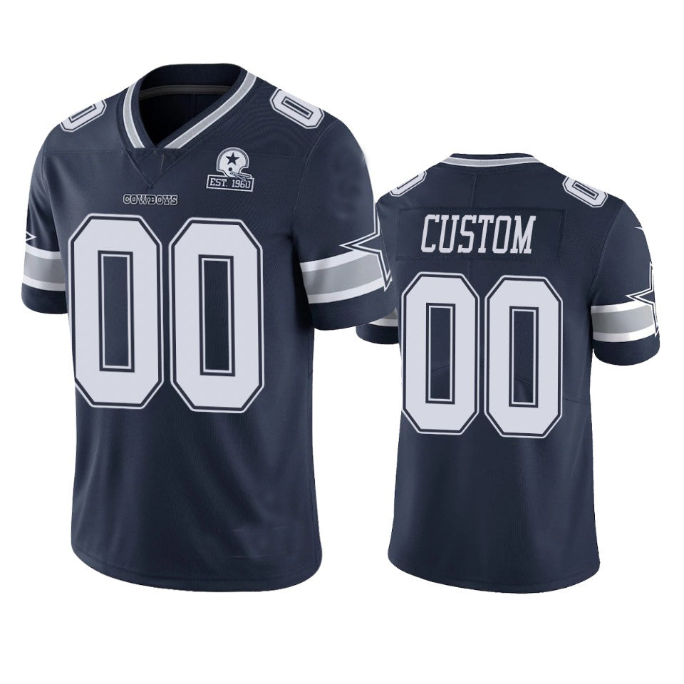 Custom1 Dallas Cowboys Navy 60th Anniversary Vapor Limited Jersey1 Stitched Jersey1 Football Jerseys football jersey product view 1