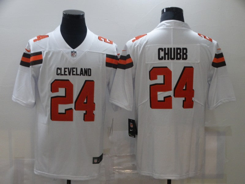 Men's Cleveland Browns Nick Chubb #24 White Game Player Jersey1 football jersey product view 1