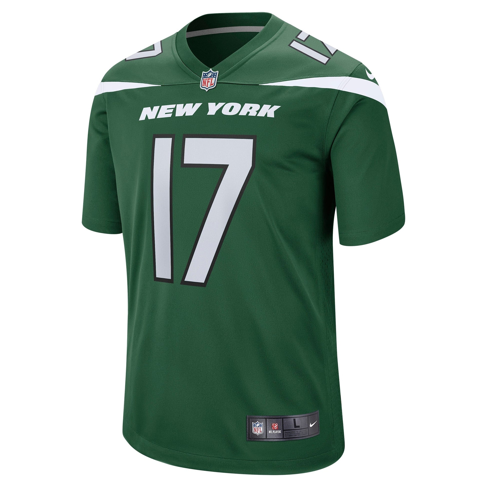 Garrett Wilson New York Jets Game Jersey - Green football jersey product view 2