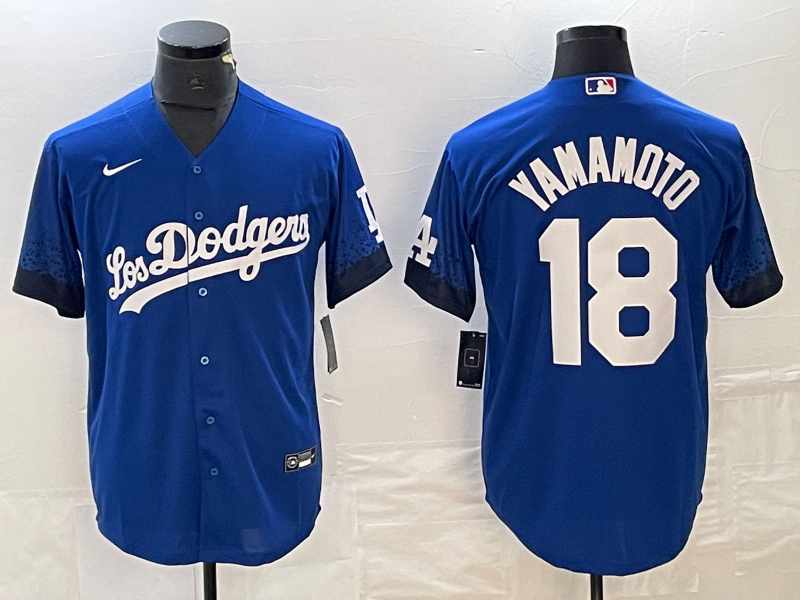 Men's Los Angeles Dodgers Yoshinobu Yamamoto Royal City Connect Replica Player Jersey baseball jersey product view 1