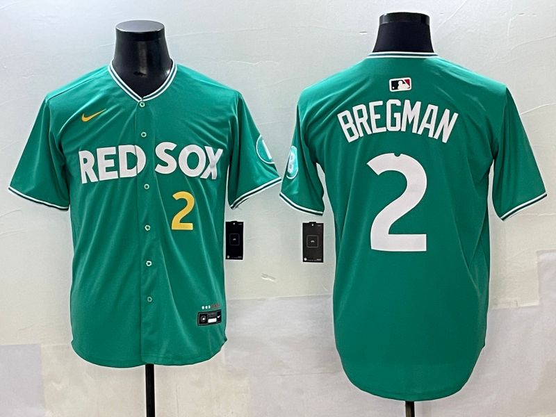 Men's Boston Red Sox Alex Bregman Green 2025 City Connect Replica Player Jersey baseball jersey product view 1